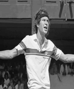 John McEnroe Black and White Paint By Numbers