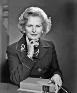 Margaret Thatcher in Black and White Paint By Numbers