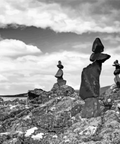 Monochrome Rock Stacking Paint By Numbers