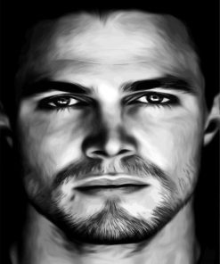 Stephen Amell Black And White Paint By Numbers