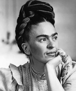 Frida Kahlo Vintage Black and White Paint By Numbers