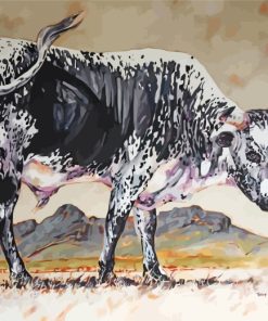Nguni Cattle Black and White Paint By Numbers