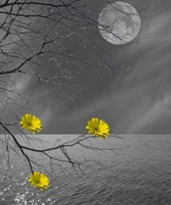 Yellow Moonlit Seascape Paint By Numbers