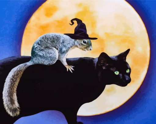 black-cat-and-squirrel-paint-by-number