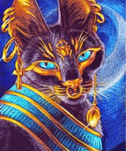 Black Cat Egyptian Paint By Numbers