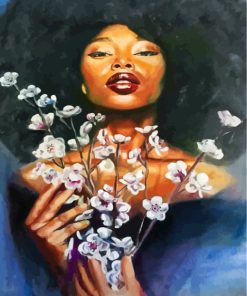 African Lady and Floral Paint By Numbers