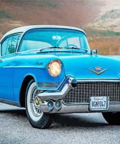 1950s Blue Cadillac Classic Paint By Numbers