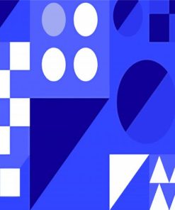 Blue Geometric Painting Kit Paint By Numbers