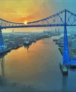 Blue Middlesbrough Transporter Bridge Paint By Numbers
