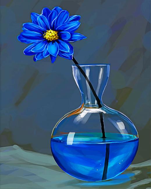 Finalizing Blue Flower Aesthetic Artwork