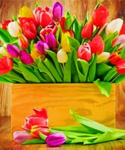 Bouquets of Tulips Aesthetic Paint By Numbers