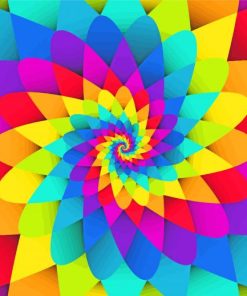 Colorful Rainbow Spiral Paint By Numbers