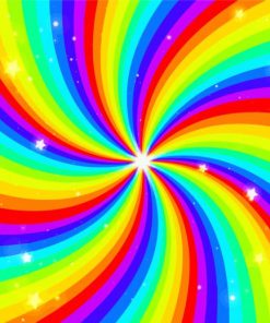 Bright Rainbow Swirl Paint By Numbers
