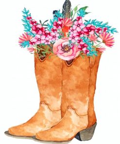 Brown Boots and Sunflowers Paint By Numbers