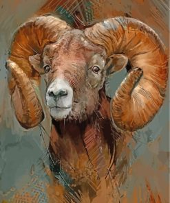 Brown Bighorn Ram Paint By Numbers