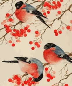 Vibrant Bullfinch Birds Paint By Numbers