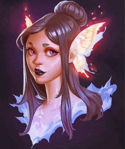 Butterfly Fairy Head Delight Paint By Numbers