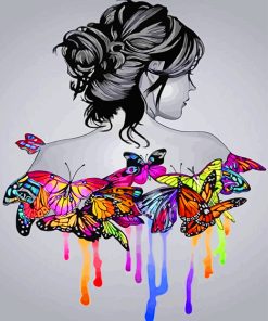 Butterfly and Woman Paint By Numbers