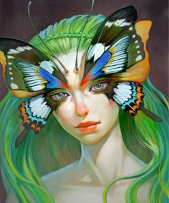 Vintage Swallowtails Woman Paint By Numbers