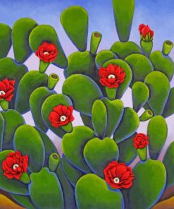 Cactus and Roses Plant Paint By Numbers