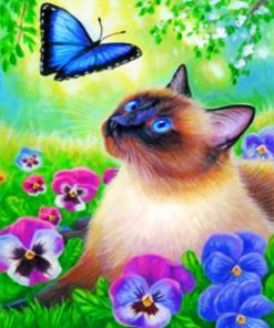 Cat and Butterfly Animals Paint By Numbers