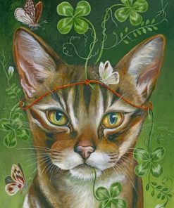 Charming Cat Butterfly Paint By Numbers