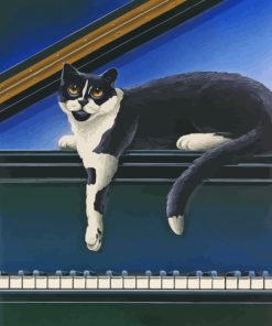 Cat Playing Piano Paint By Numbers