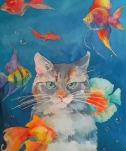 Cat and Koi Pond Paint By Numbers