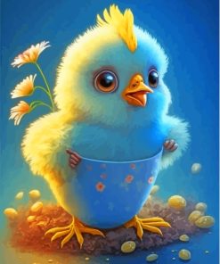 Chick Cup Bird Art Paint By Numbers