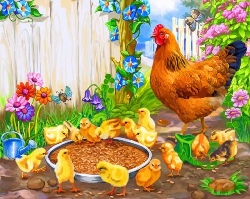 chicken-and-chiks-paint-by-numbers