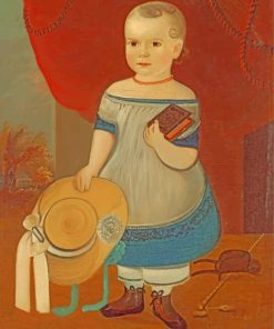 Retro Child in Straw Hat Paint By Numbers
