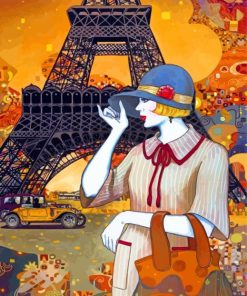 Elegant Parisian Deco Lady Paint By Numbers