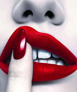 Elegant Red Lips Paint By Numbers
