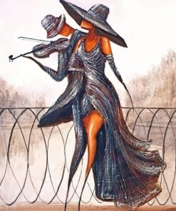 Violinist Serenading Lady Paint By Numbers