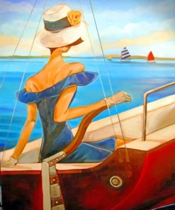 Vintage Girl On Boat Paint By Numbers