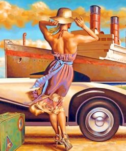 Vintage Traveler Ship Paint By Numbers