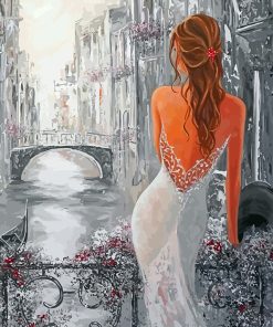 Classy Woman in White Paint By Numbers