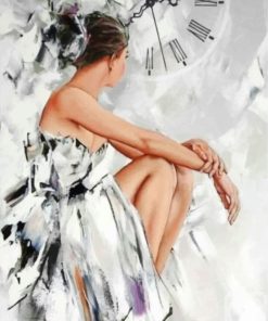 Elegant Clock Lady Paint By Numbers