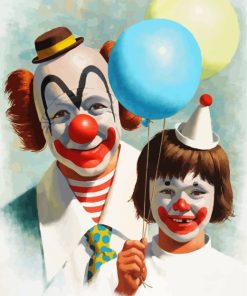 Father and Son Clown Paint By Numbers