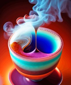 Colorful Coffee Smoke Paint By Numbers