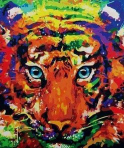 Colorful Tiger Splatter Paint By Numbers
