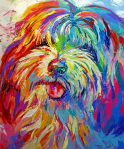 Colorful Dog Art Lhasa Apso Paint By Numbers