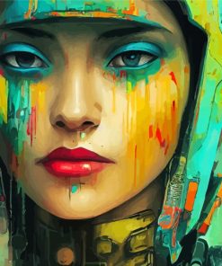Colorful Women's Helmet Paint By Numbers