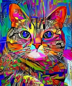 Colorful Abstract Cat Paint By Numbers