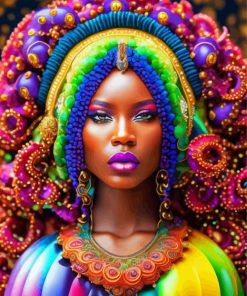 Colorful African Woman Paint By Numbers