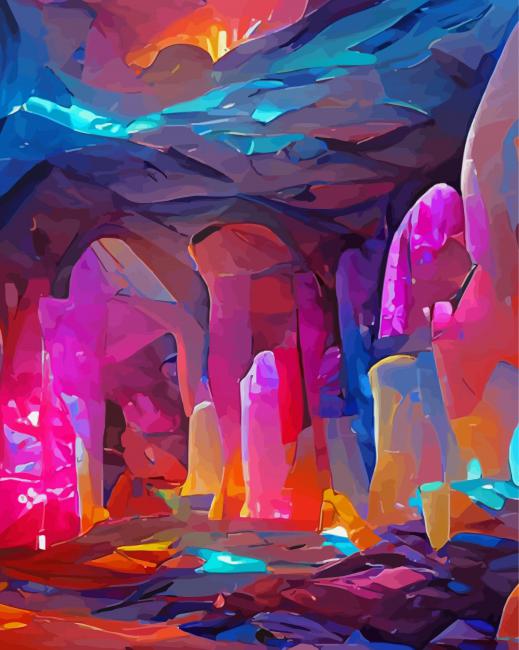 Step 3 for finalizing the Colorful Crystal Cave Adventure artwork