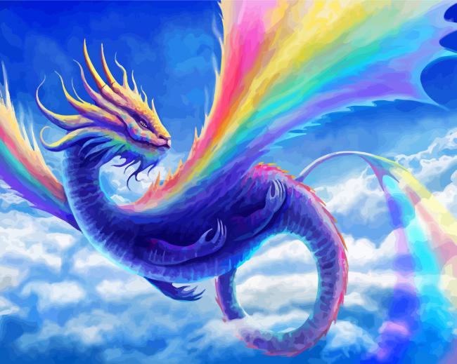 Finalizing Colorful Dragon Art Painting