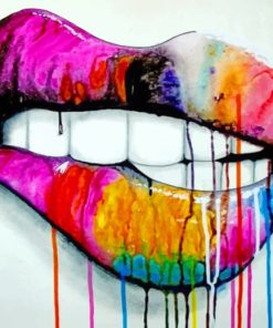 Colorful Lips Aesthetic Paint By Numbers