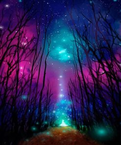 Colorful Galaxy Trees Paint By Numbers