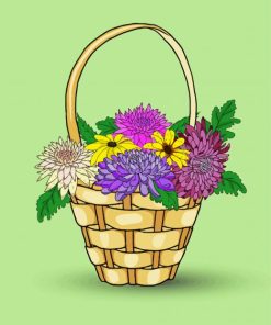 Cool Floral Basket Paint By Numbers